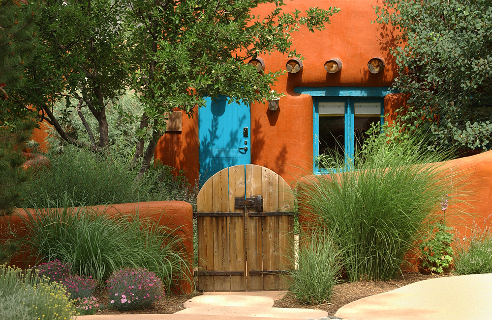 Orange,Adobe,Santa,Fe,Cottage